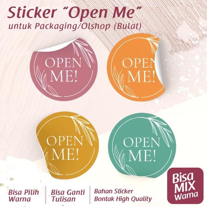 

HOT PROMO [CUSTOM] Stiker Open Me/ Sticker Packaging/ Sticker Bulat