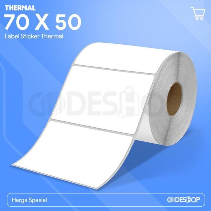 

JUAL LABEL KERTAS STICKER BARCODE THERMAL 70X50 ISI 1000PCS