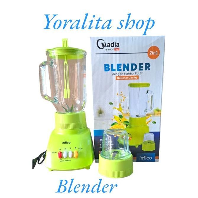 Tersedia BLENDER KACA INFICO 2 IN 1 KAPASITAS 1.2 LITER 6 MATA 150 WATT