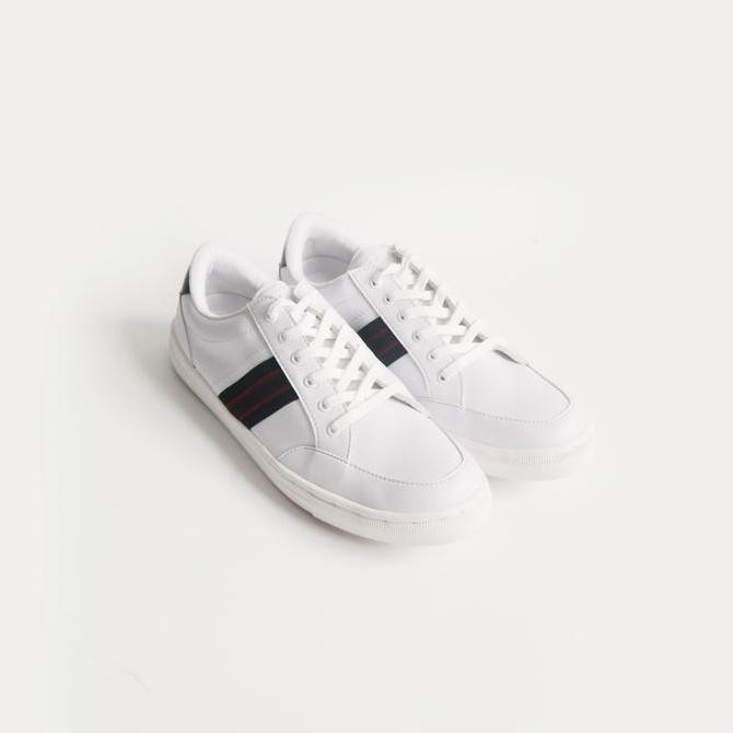 Miles & Co - Sepatu Sneakers Putih & Hitam Pria Cowok Casual - Helios