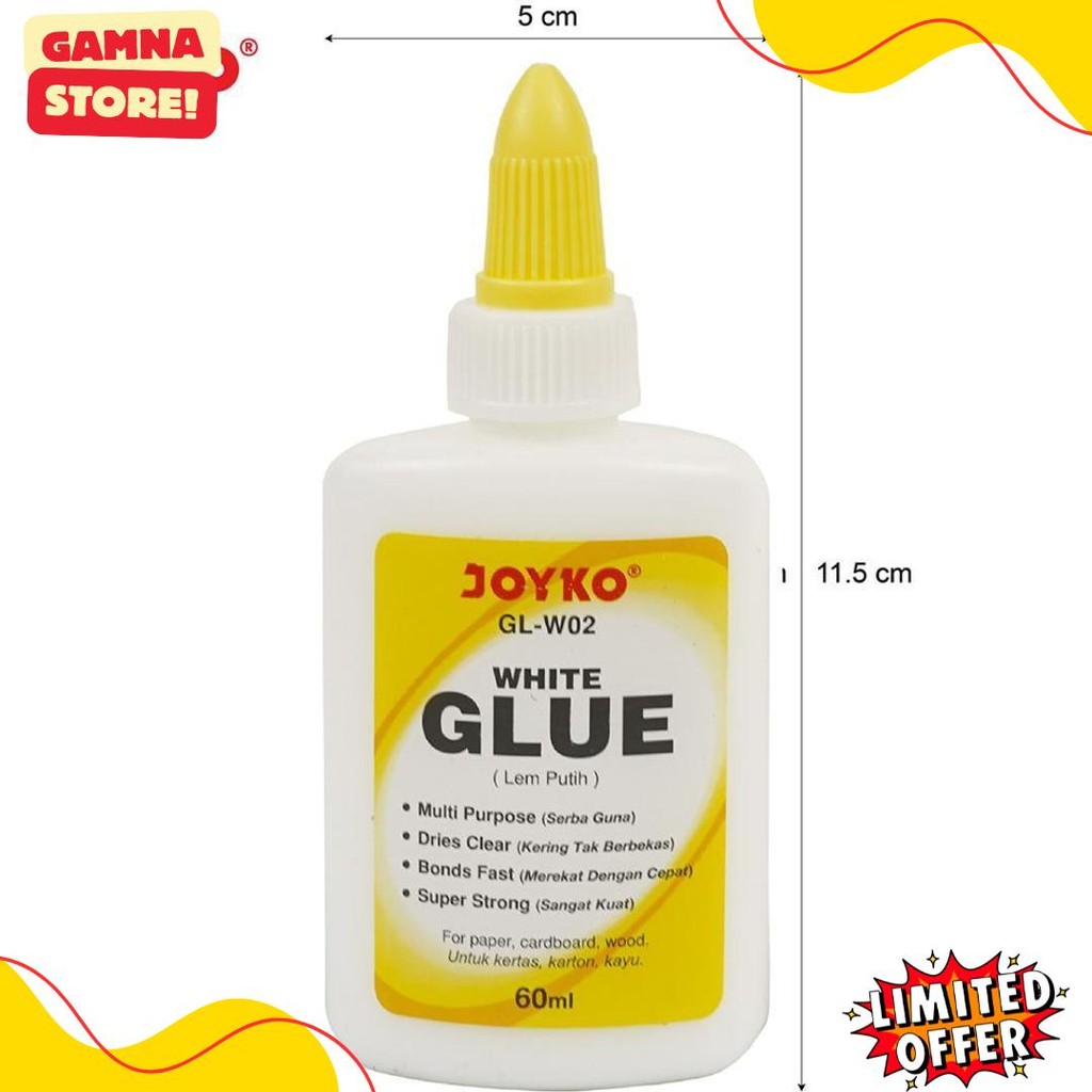 

Joyko White Glue 60Ml Lem Cair Joyko Putih Prakarya Anak Sekolah Gl-W02 Lusin [12Pcs] Diskon