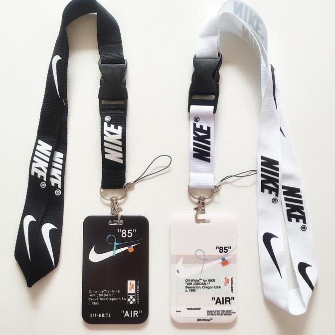 

READY ID Card Holder Name Tag Lanyard / Kalung Kartu Black White Nike AJ NEW