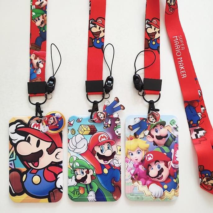 

READY ID Card Holder Name Tag Lanyard / Kalung Wadah Kartu Super Mario Bros NEW