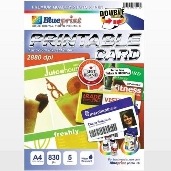 

READY Kertas Printable Card BluePrint A4 830Gsm 5Sheets Kartu Pengenal Double Sided Paper NEW