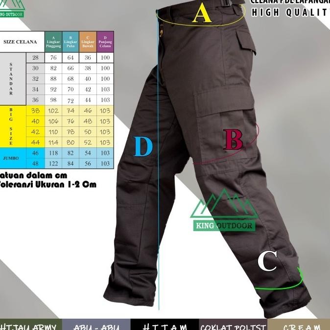 (Allthebest) CELANA TACTICAL PDL JUMBO (46-48) RIPSTOP TORNADO WARNA COKLAT POLISI
