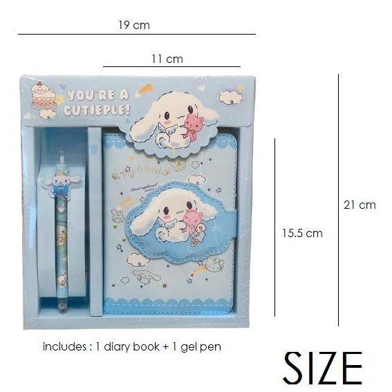 

READY Diary sanrio set my melody cinnamoroll buku jurnal dgn gel pen NEW