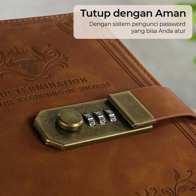 

READY [Bayar di Tempat] Toddi Buku Jurnal Leather Diary A5 68GSM 200 Halaman Grid with Lock - TD100 NEW