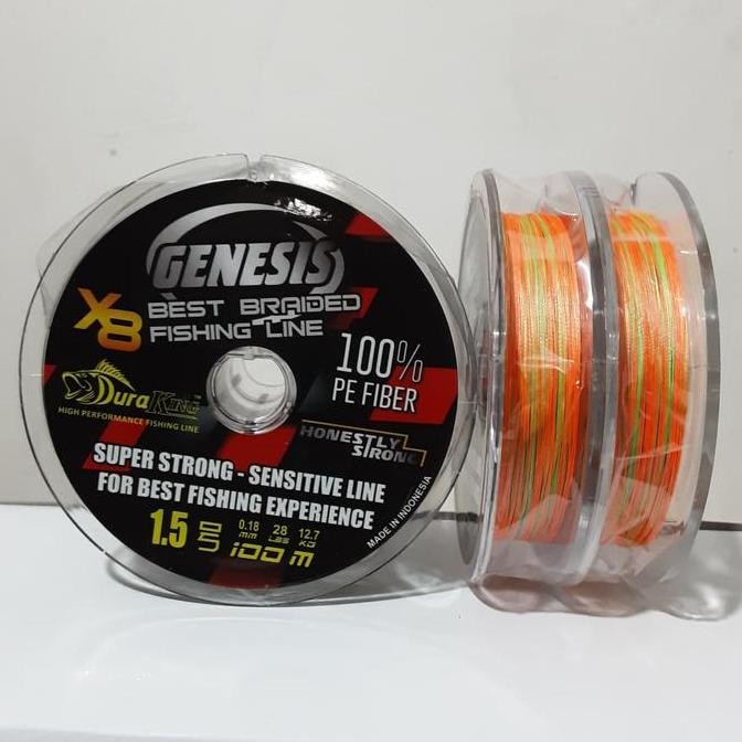 Tersedia Senar Pancing Duraking Genesis PE 28Lb 12.7kg 0.18mm 1.5 Connected