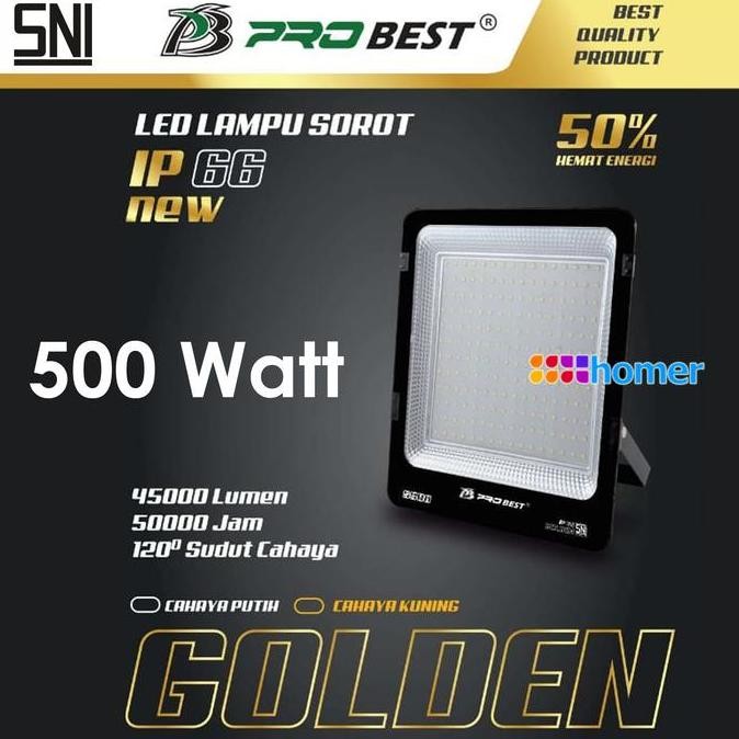 Tersedia PROBEST Golden Lampu LED sorot Lampu tembak LED ip66 SNI waterproof 500w 500watt 500 w 500 