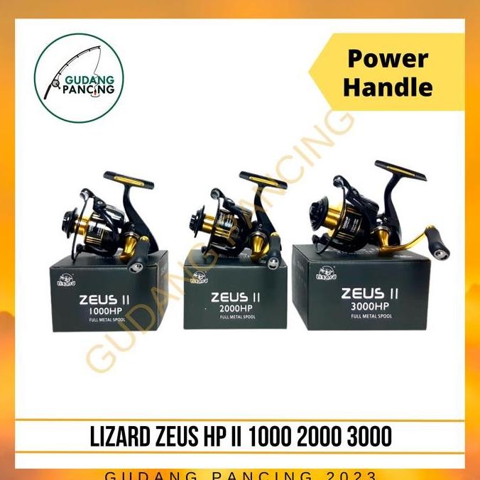Tersedia Reel Pancing Lizard Zeus HP II 1000 2000 3000 - Power handle