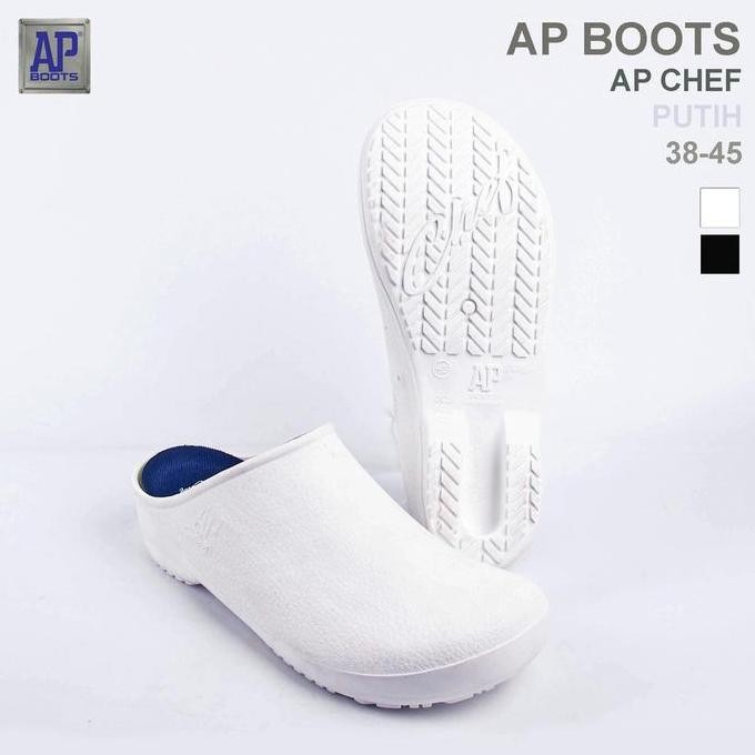 AP Boots AP Chef Putih - Sepatu Slip On Dapur Flat Shoes LN