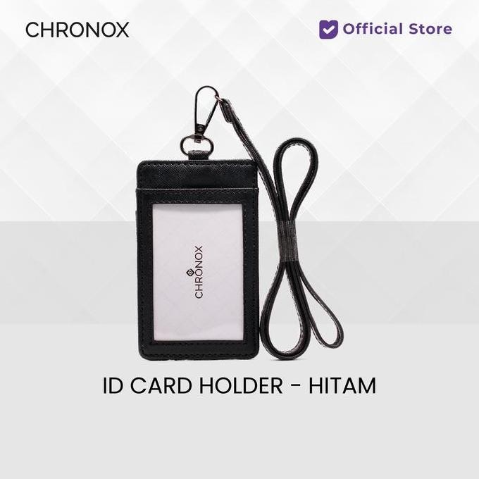 

CHRONOX Lanyard Pria Wanita Kulit Saffiano ID Card Holder - AVERY MURAH