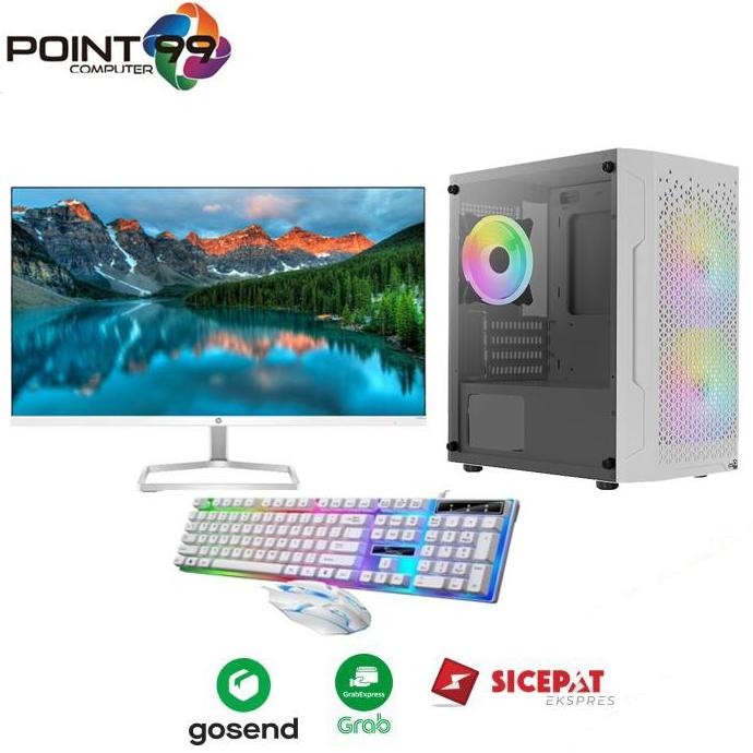 PC Gaming Full Set AMD Ryzen 5 5600G Monitor LED