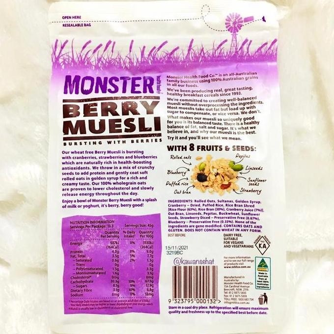 

Monster Berry Muesli 600Gr | Sereal Oat Havermout Berries Terbaru