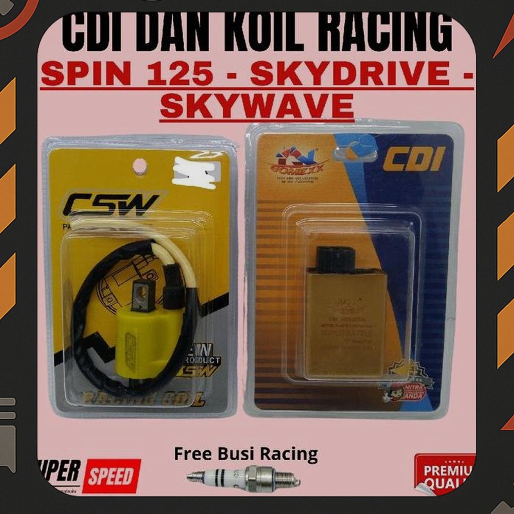Terbaru Cdi Racing Spin 125 Skywave Skydrive Plus Koil Racing Dan Busi Racing Berkualitas Superspeed
