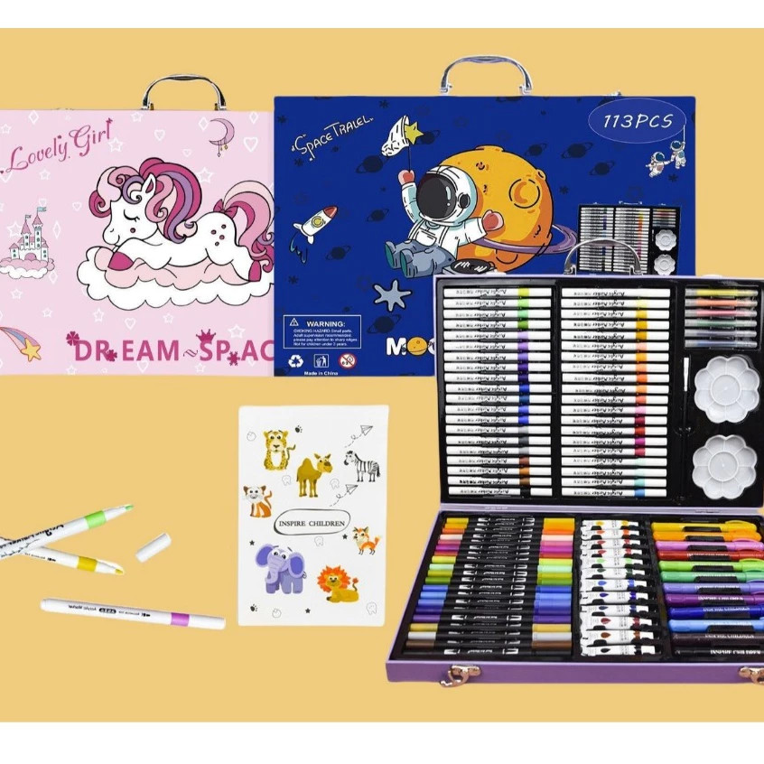 

Crayon Anak Koper Set 113 Set Alat Lukis Spidol Warna Krayon Lengkap Crayon Set