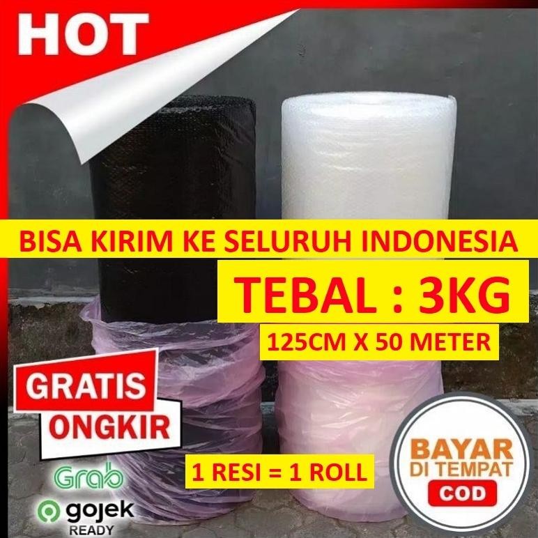

Produk Baru!! Bubble Wrap ECOLITE 125cm x 50m - Warna Hitam / Bening - Full Roll Murah Ekonomis