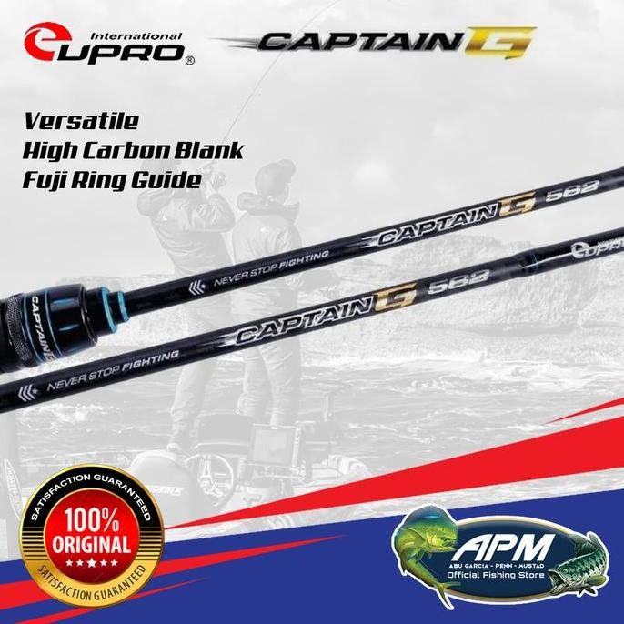 Tersedia EUPRO Joran Pancing Spinning CAPTAIN G 165cm - 198cm Sambung 2 Carbon XSB Joran Pancing Gal