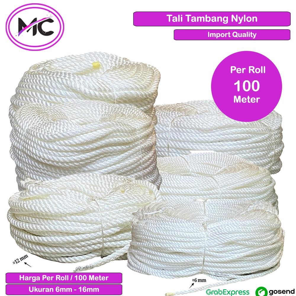 

TALI TAMBANG NILON 6MM16MM ROLL KECIL SEDANG BESAR KUAT IMPORT TERMURAH