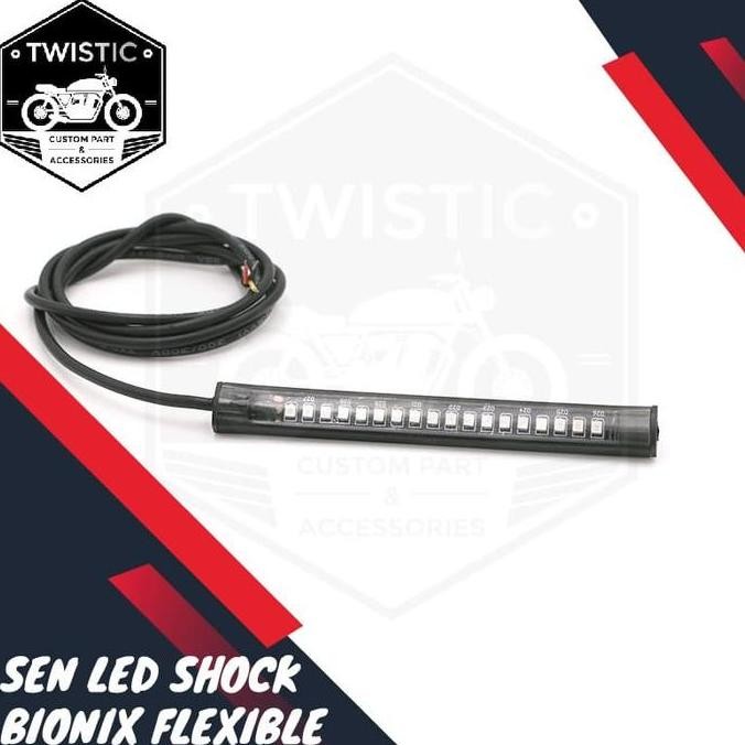 Tersedia Lampu Sen Sein Shock Depan LED Fleksible Strip Bionix Motor