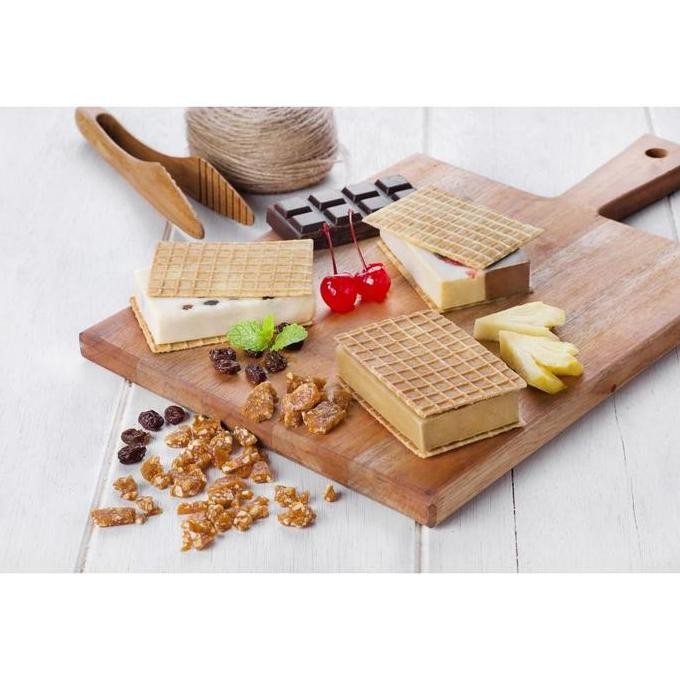 

Ice Cream Slices With Crispy Waffle