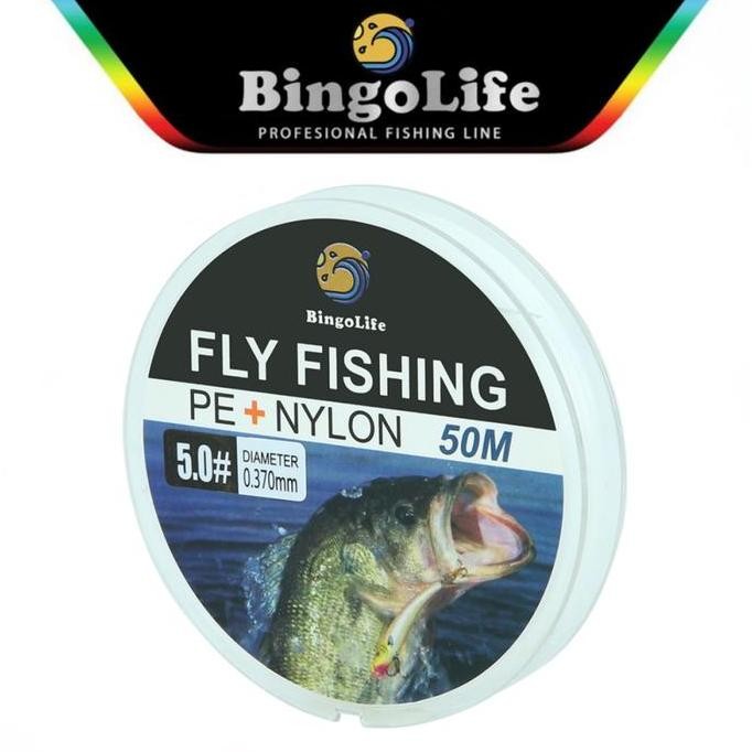 Tersedia Benang Pancing Kuat Anti Keriting Anti Putus Putih Senar Pancing PE + Nilon Kuat 0.05mm Fly