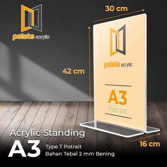 

acrylic tent holder / akrilik tent card A3 tempat brosur Meja / A3 T MURAH