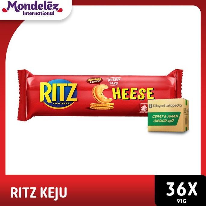 

[1 Karton Isi 36 Pcs] Ritz Crackers Sandwich Biskuit Keju 91 Gr