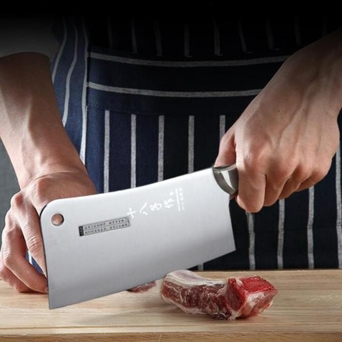 Pisau Golok Dapur Potong Daging Pisau Baja Besar Super Tajam Stainless