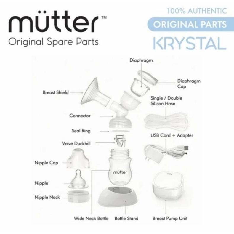 Sparepart Pompa Asi Mutter Krystal / Breast Shield Valve Mutter Breast Pump Corong Mutter AST