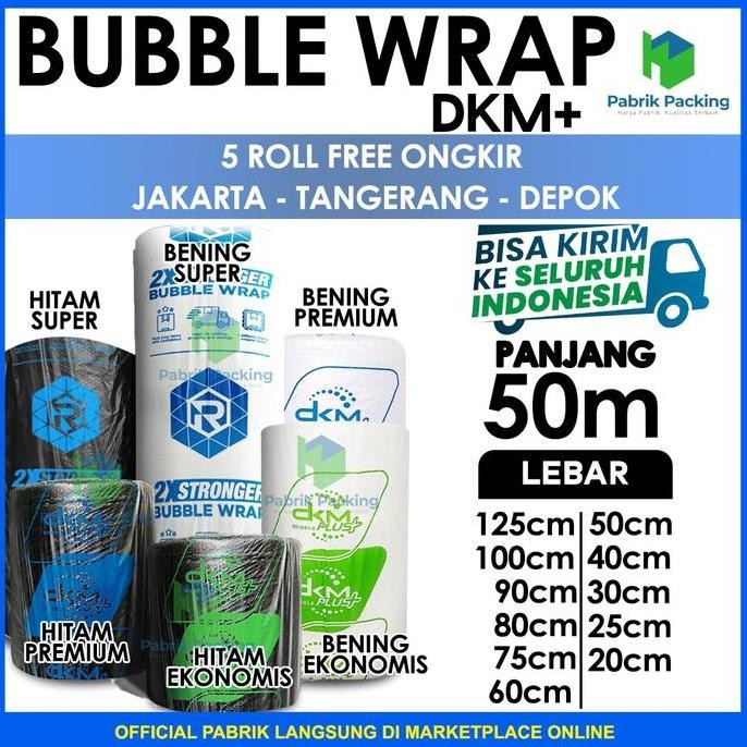 

ready stock PLASTIK BUBBLE WRAP PREMIUM 50 METER / BUBBLE WRAP DKM PLUS TERMURAH