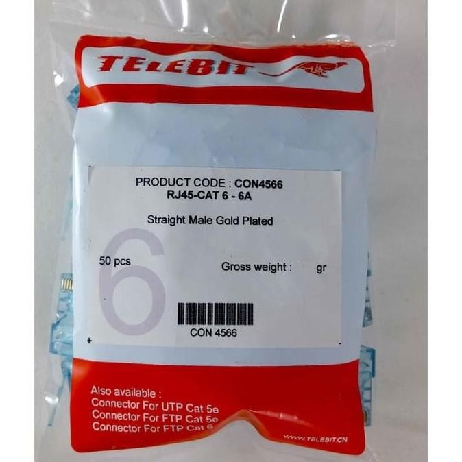 Terlaris Konektor RJ45 Telebit CAT6 RJ-45 - Biru SALE