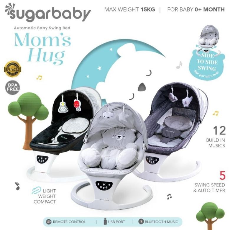 SUGAR BABY HUG ME AUTOMATIC BABY SWING BED(SWING BED SIZE XL) AST