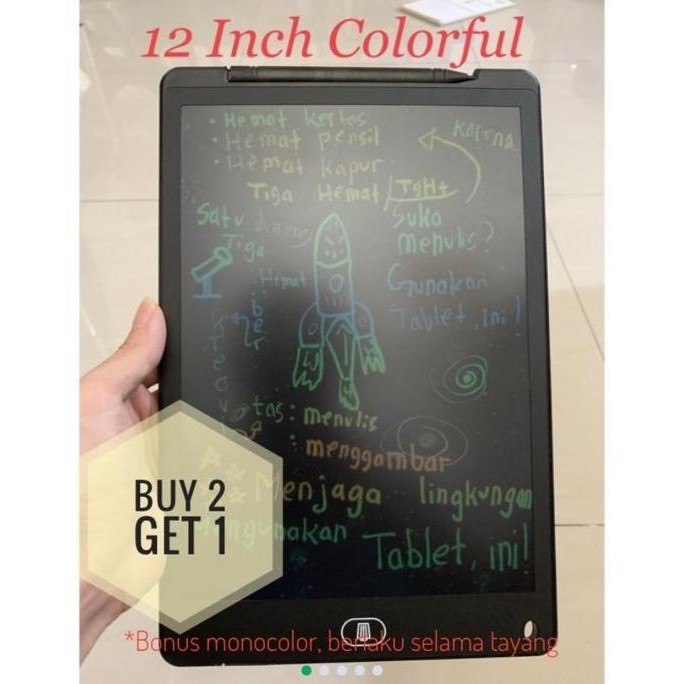 

Lcd Writing Tablet Papan Tulis Digital 12 Inch Multi Color