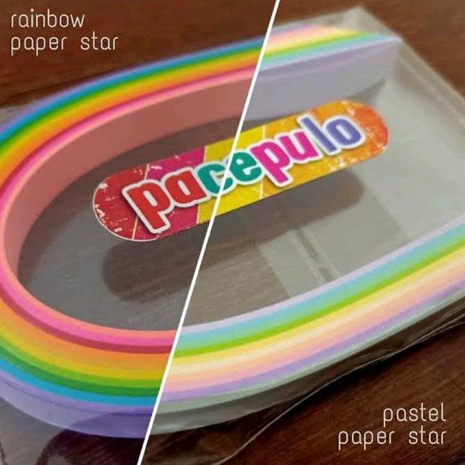 

baru STAR PAPER QUILLING PASTEL BRIGHT GLITTER METALLIC COLOR KERTAS LIPAT BINTANG WARNA WARNI