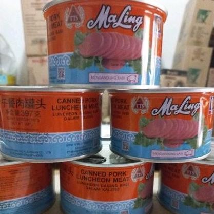 

ready Daging Maling Daging ham Maling Makanan Kaleng Daging ham babi Ma Ling TTS 397g murah
