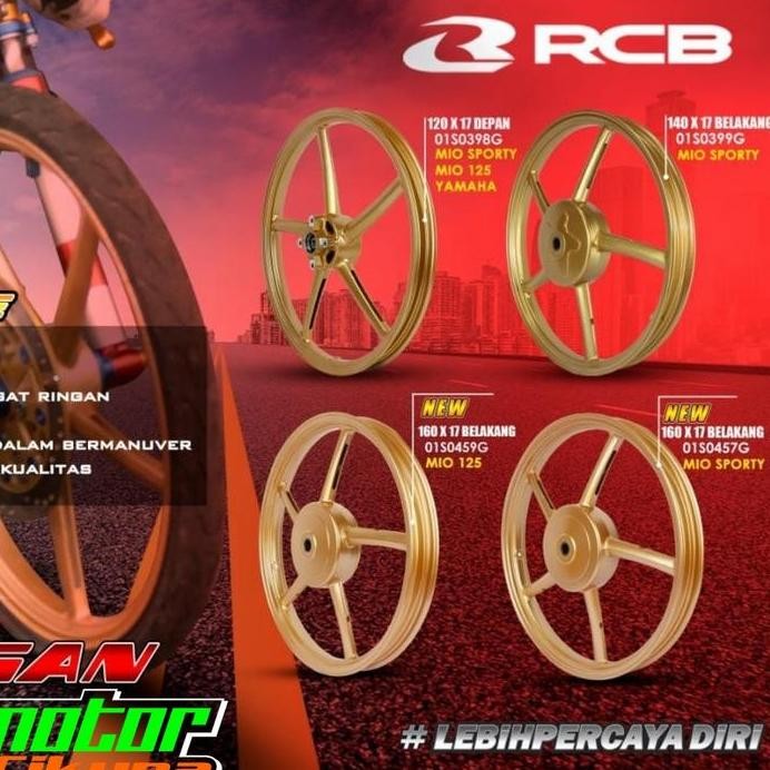 Velg RCB Sp522 Mio Xeon Ring 17 Depan Belakang 120 140 160 x 17 Gold