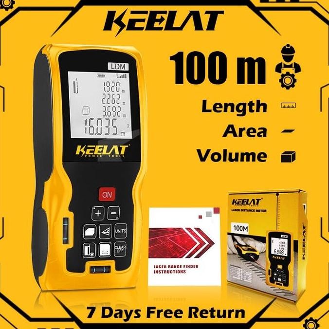 

Keelat 100M Pengintai Laser Digital Pengukur Jarak Laser Inframerah Pengukur Jarak Laser Elektronik Diastimeter Lcd Digital