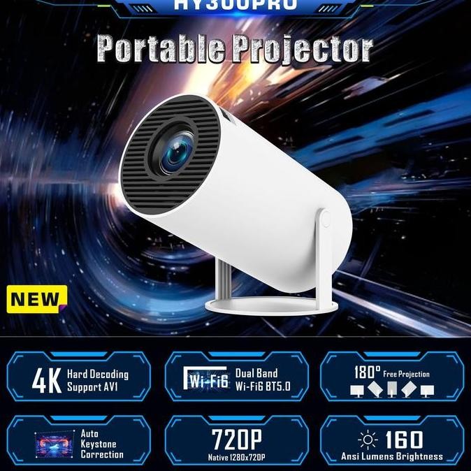 HY300 Pro Portable Mini Smart Projector 20000 Lumens Android 11 Proyektor mini murah Bioskop Rumah L