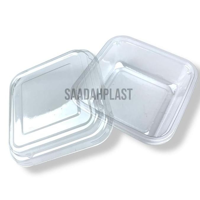 ready stock (ISI 50) Mika Plastik 350ml Square Kotak Persegi / Mika Kotak Buah