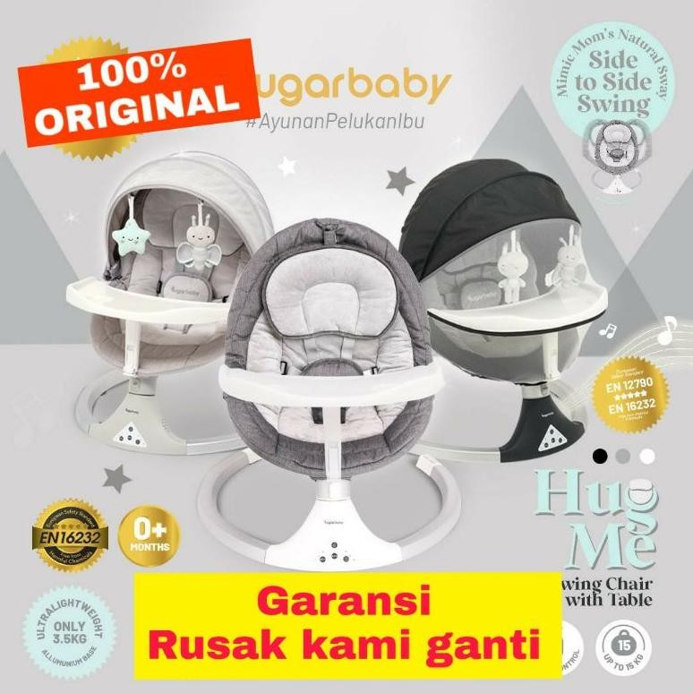READY BANDUNG SUGAR BABY SUGARBABY HUG ME Automatic Baby Swing Chair with Table | bouncer swing ayun