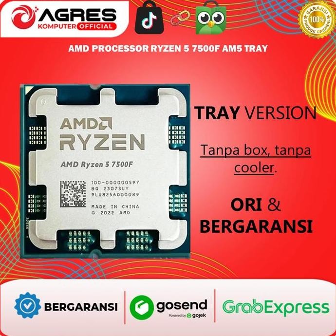 AMD PROCESSOR RYZEN 5 7500F AM5 TRAY - PROCESSOR AMD - PROCESSOR RYZEN 5 - CPU PROCESSOR AM5