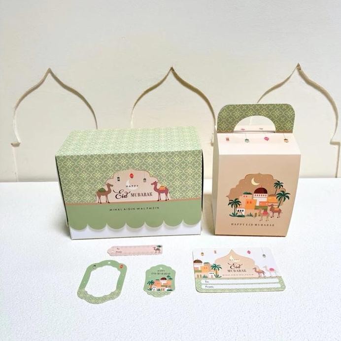 

ready stock 5 Set Box Haniya 18.5x9.5x13 cm Bok Kotak Kue Kering Lebaran 2 Toples 500/600/800 ml Hampers Idul Fitri