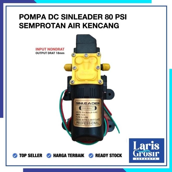 (Expert) Sinleader Pompa DC 12v 80psi Alat Siram Misting Steam Sprayer Not Hiu - Bevel to Drat