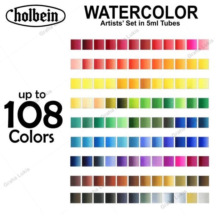 

ready Holbein Artists Watercolors Complete Set of 12 Colors W401
