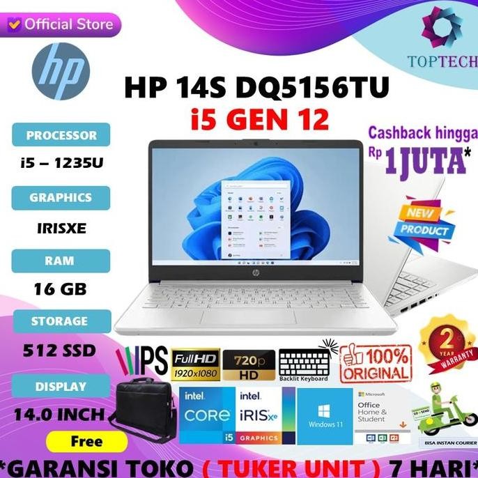 Laptop HP 14s core i5 1235 16GB 512GB 14.0FHD IPS W11 OHS