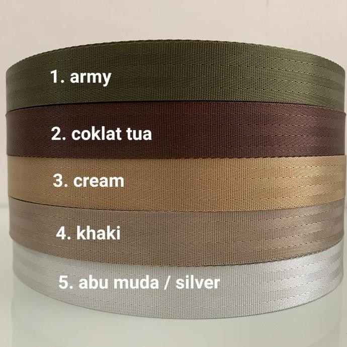 Promo Webbing Nylon 3.8Cm Seat Belt (Garis) (Meter)