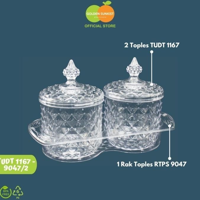 Toples + Rak Toples Kue Snack Coklat Sealware Diamond 2 Dan 3 Pcs Golden Sunkist Ready
