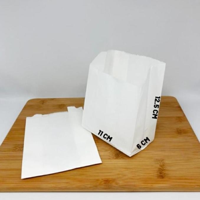 

ready stock paper bag kecil / kantong kertas putih untuk roti, fried chicken,snack