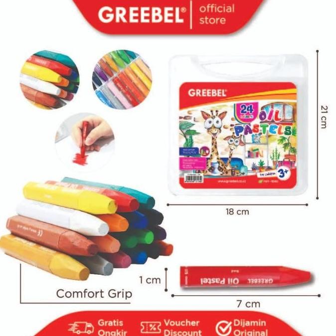 

ready GREEBEL Crayon 24 warna / Oil Pastel Greebel 24 Warna